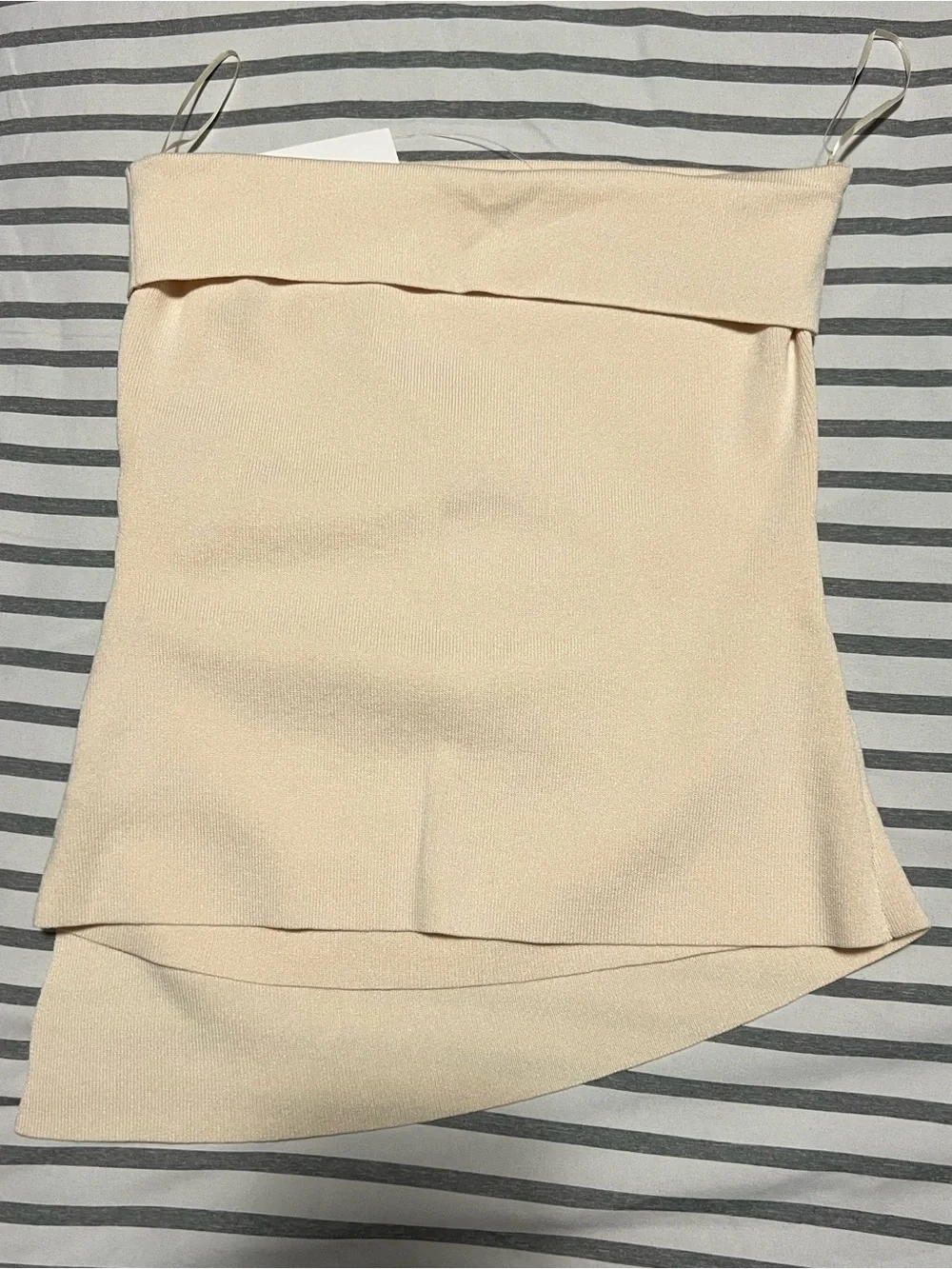 Strapless Ruched Side Top - Cream - Picture 4 of 5